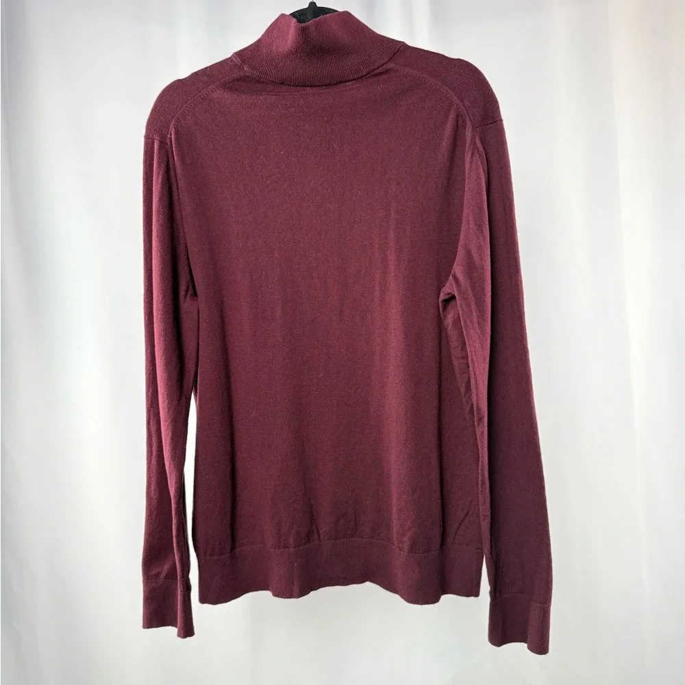 Banana Republic Pima Cotton‎ Cashmere Quarter Zip Sweater in Maroon Size Large